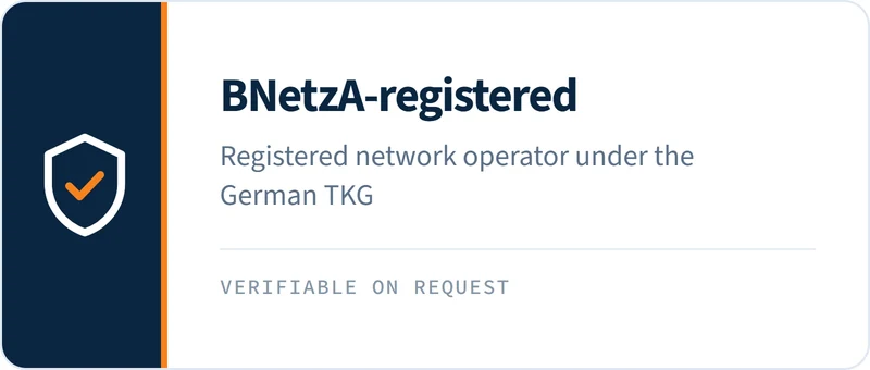 Telecommunications network operator registered with the Bundesnetzagentur