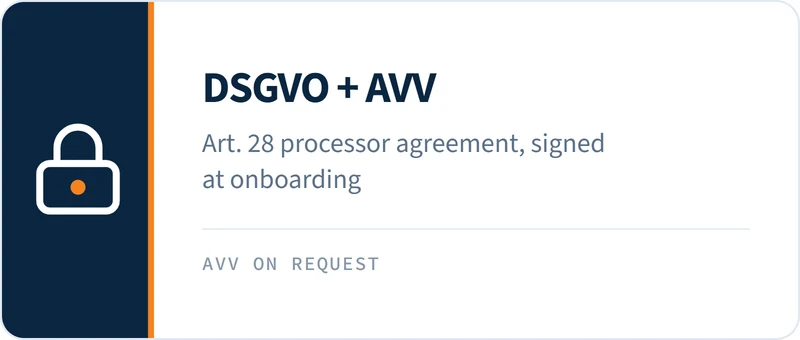 GDPR-compliant processing, Art. 28 processor agreement on request