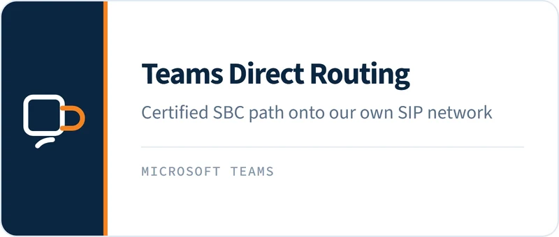 Microsoft Teams Direct Routing onto our own SIP network